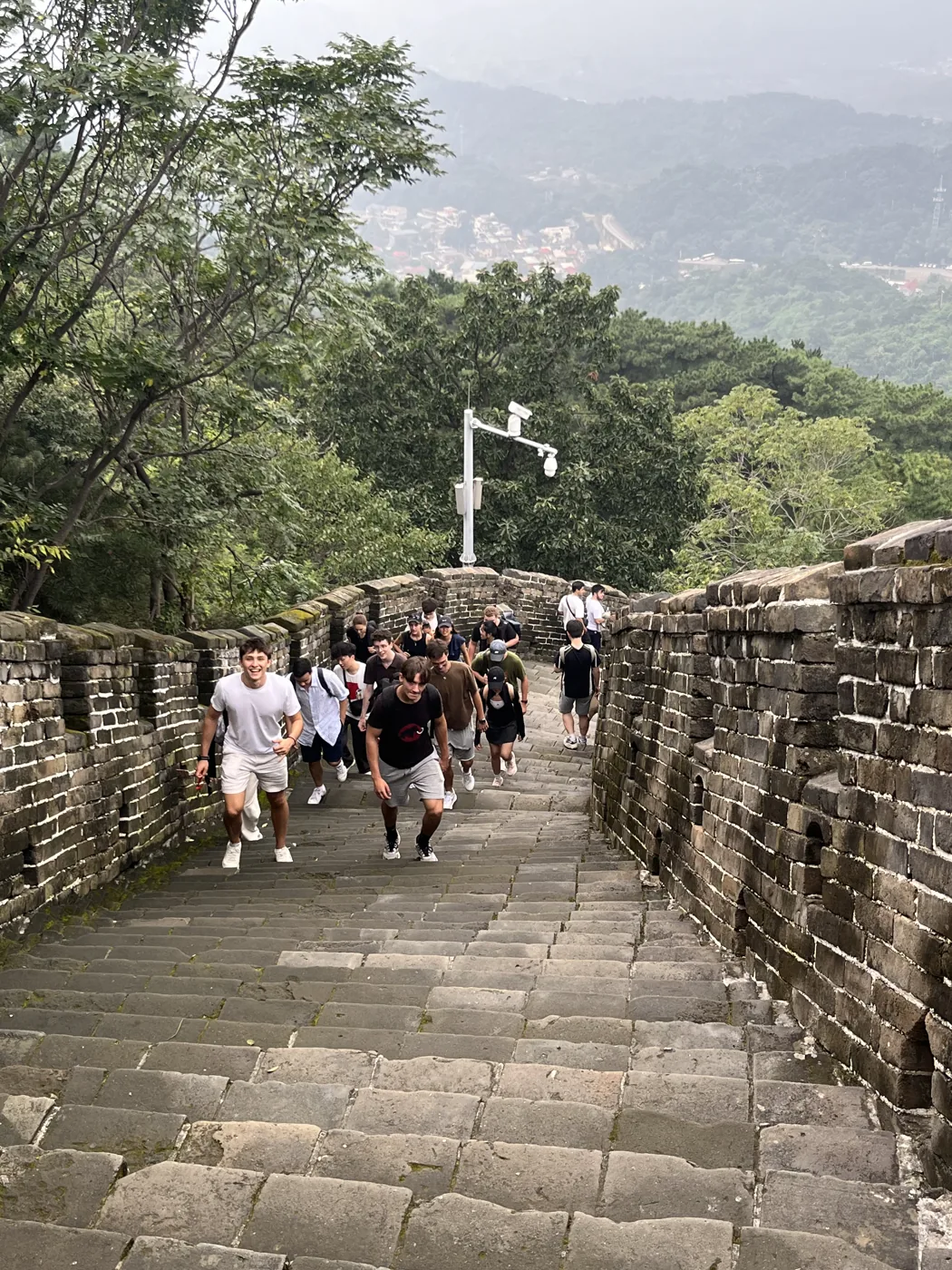 Great Wall at Mutianyu snaking through misty mountains, Beijing