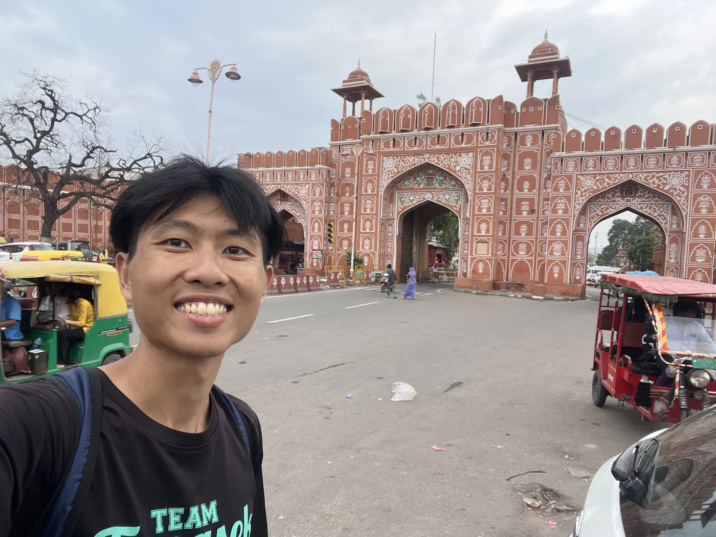Selfie at Ajmeri Gate, old city wall of Jaipur