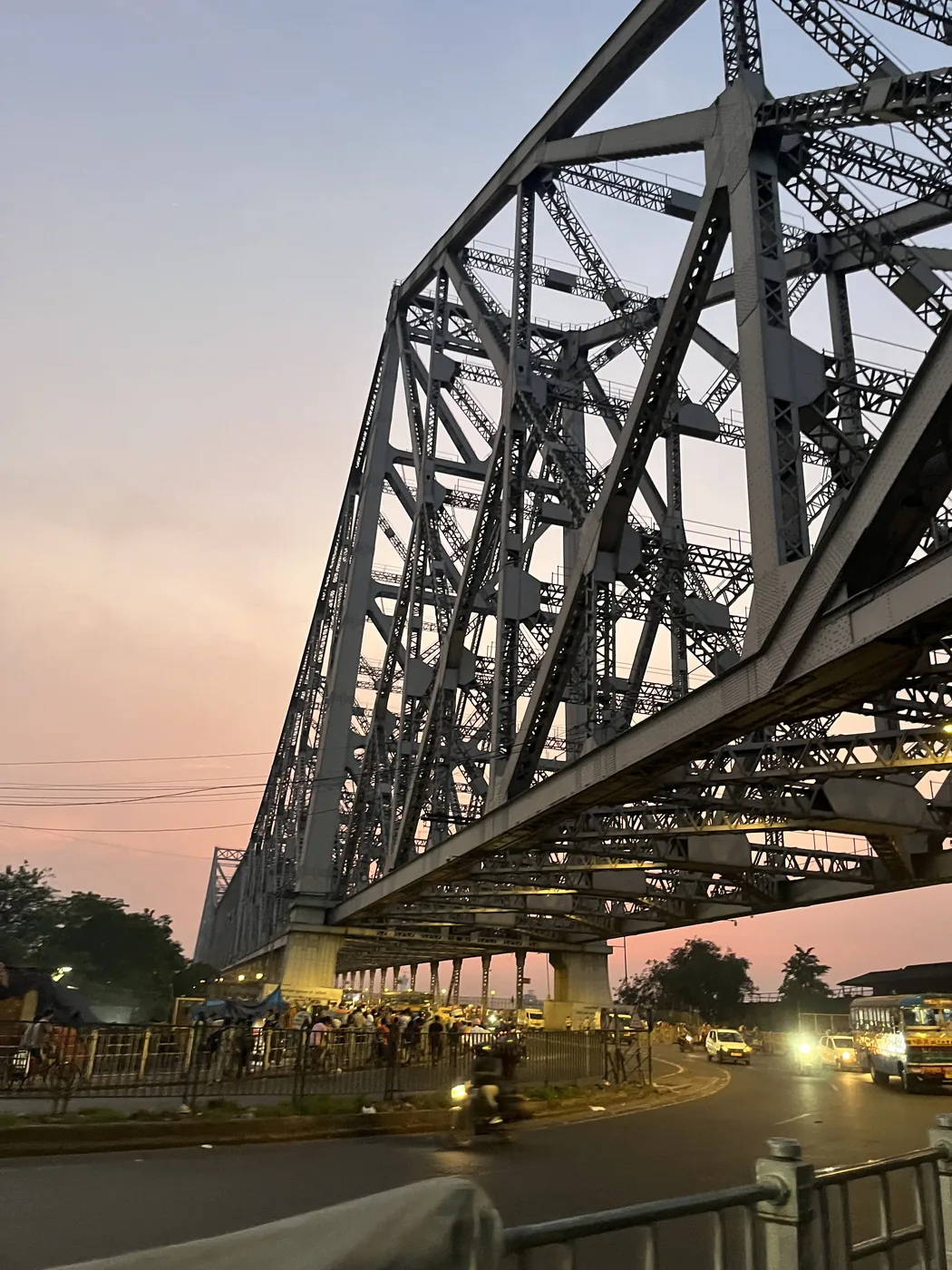 Howrah Bridge at dusk, Kolkata