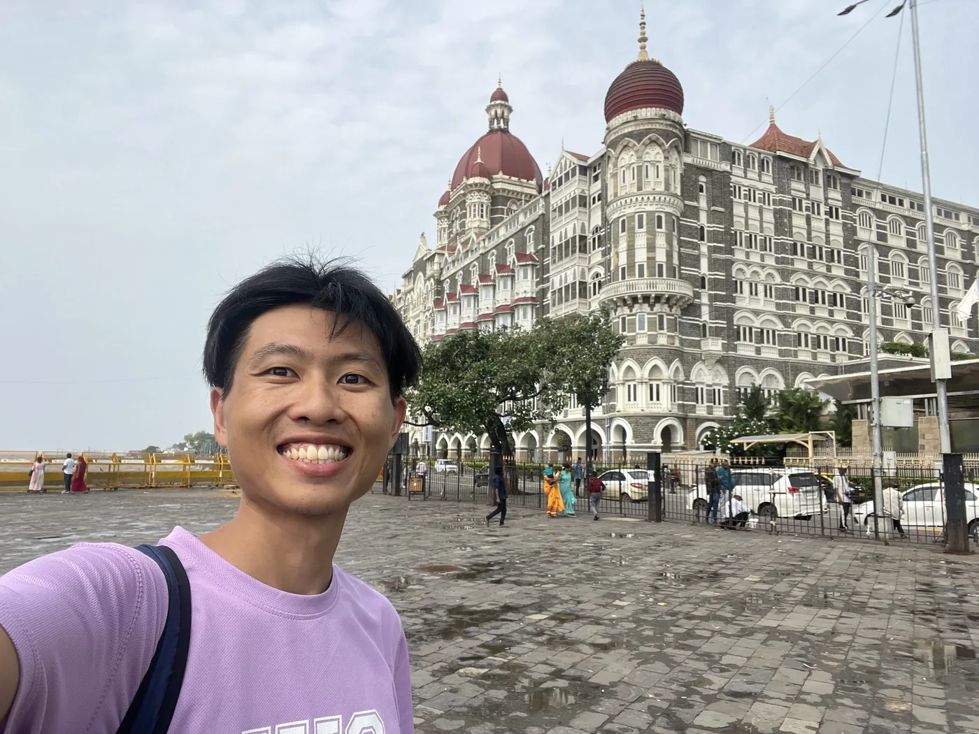 Selfie at the Taj Mahal Palace Hotel waterfront, Mumbai