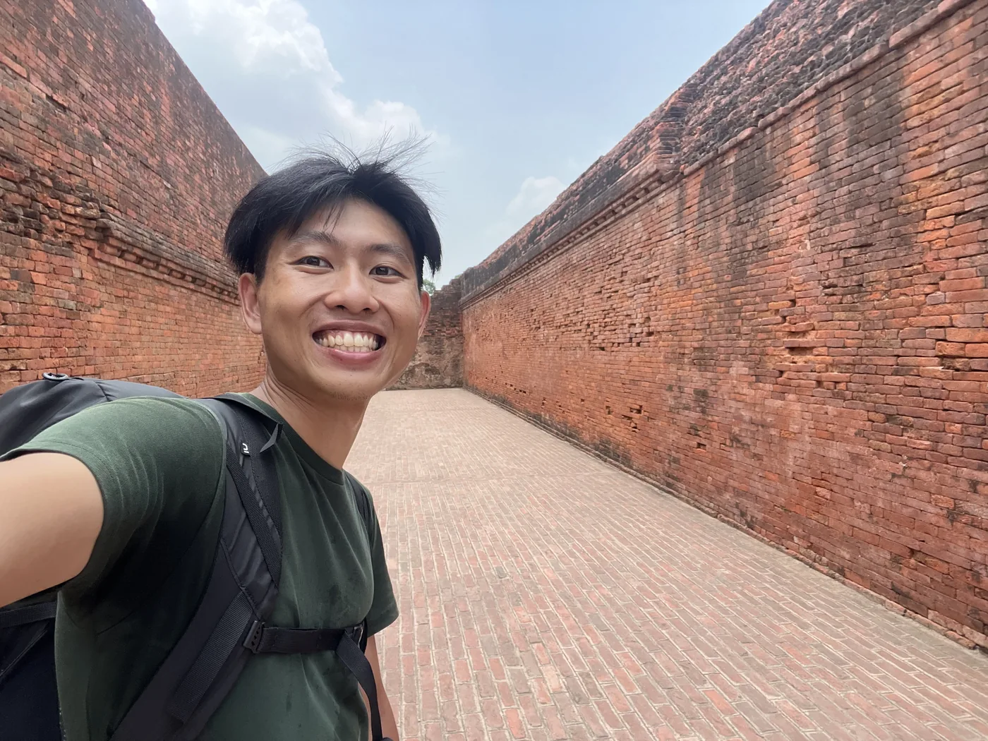 Inside the ancient brick corridors of Nalanda University ruins, India