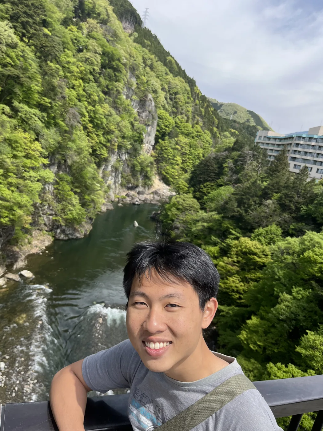 River gorge selfie at Kanman-ga-fuchi, Nikko