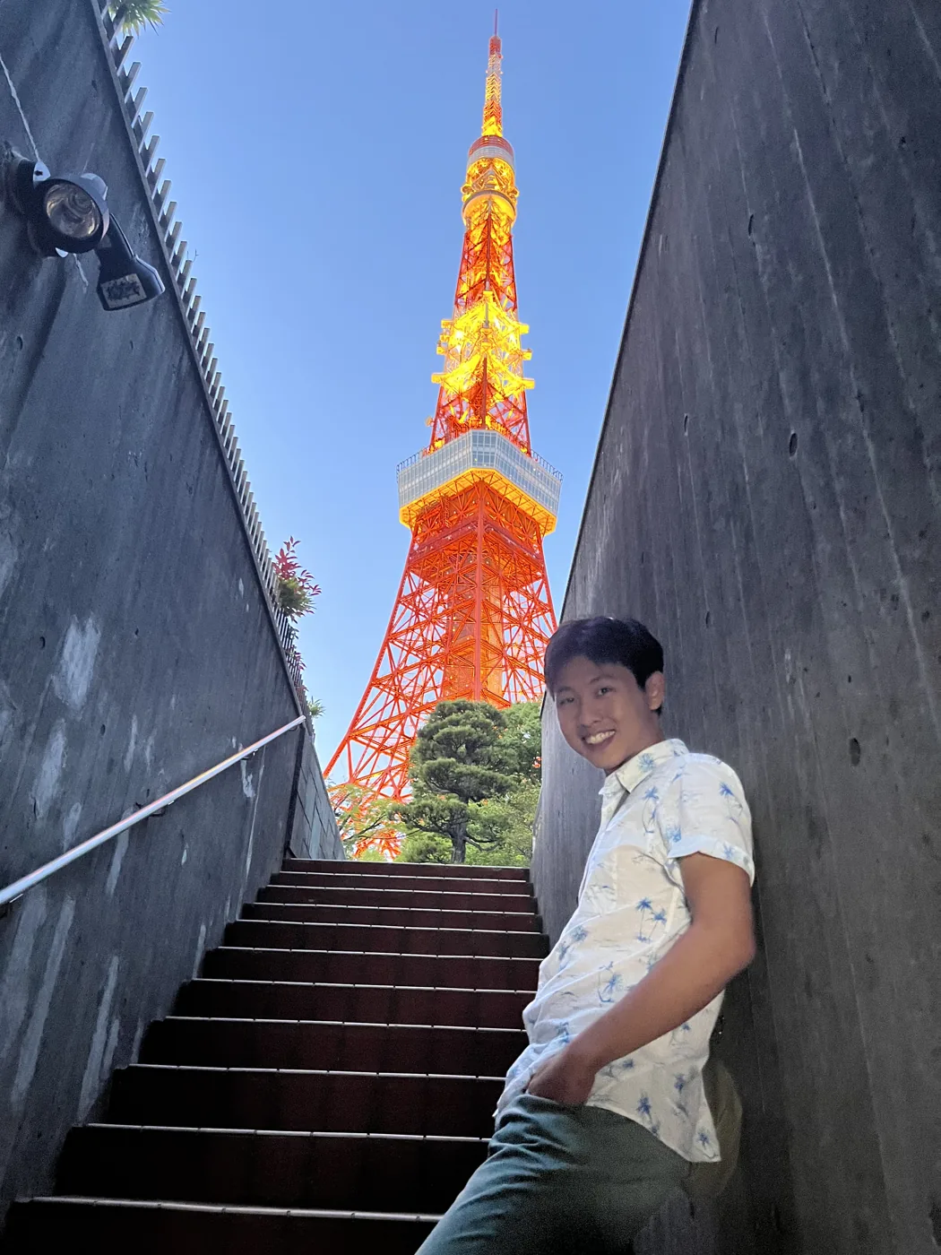 Standing at the base of Tokyo Tower