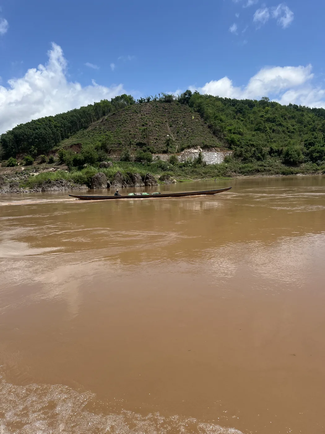 Longtail boat on the Mekong River, Laos