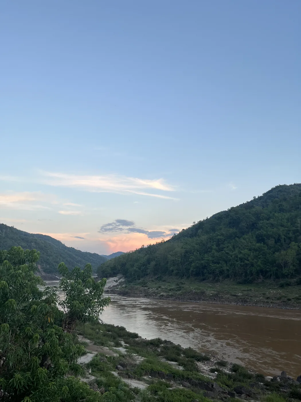 Mekong River at dusk, Laos