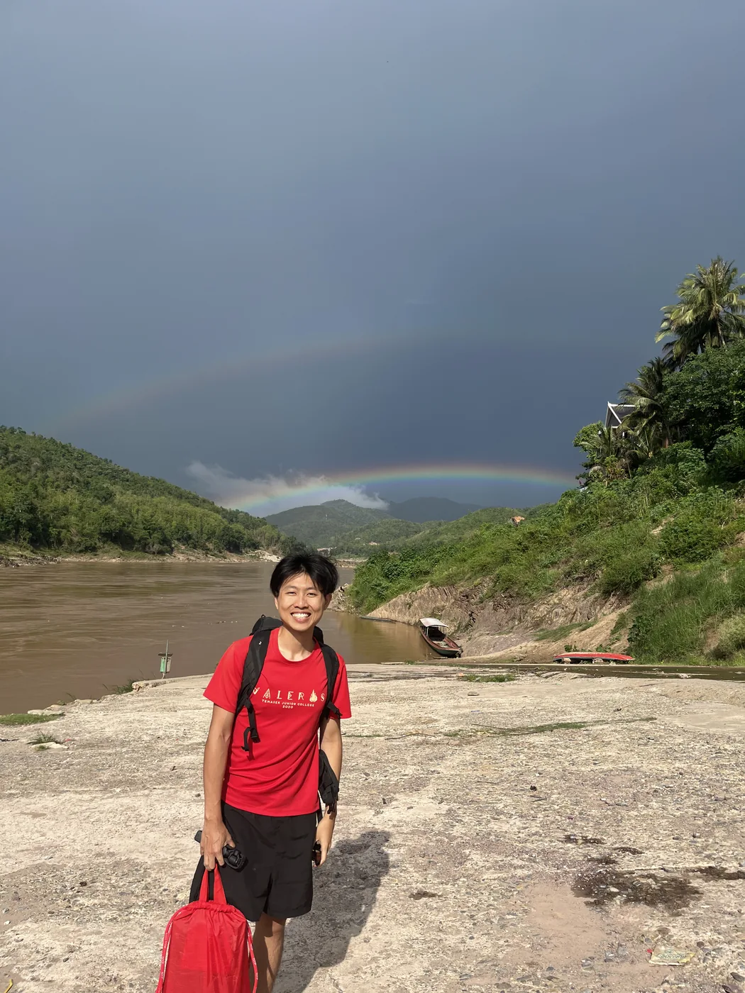 Rainbow over the Mekong River, Laos