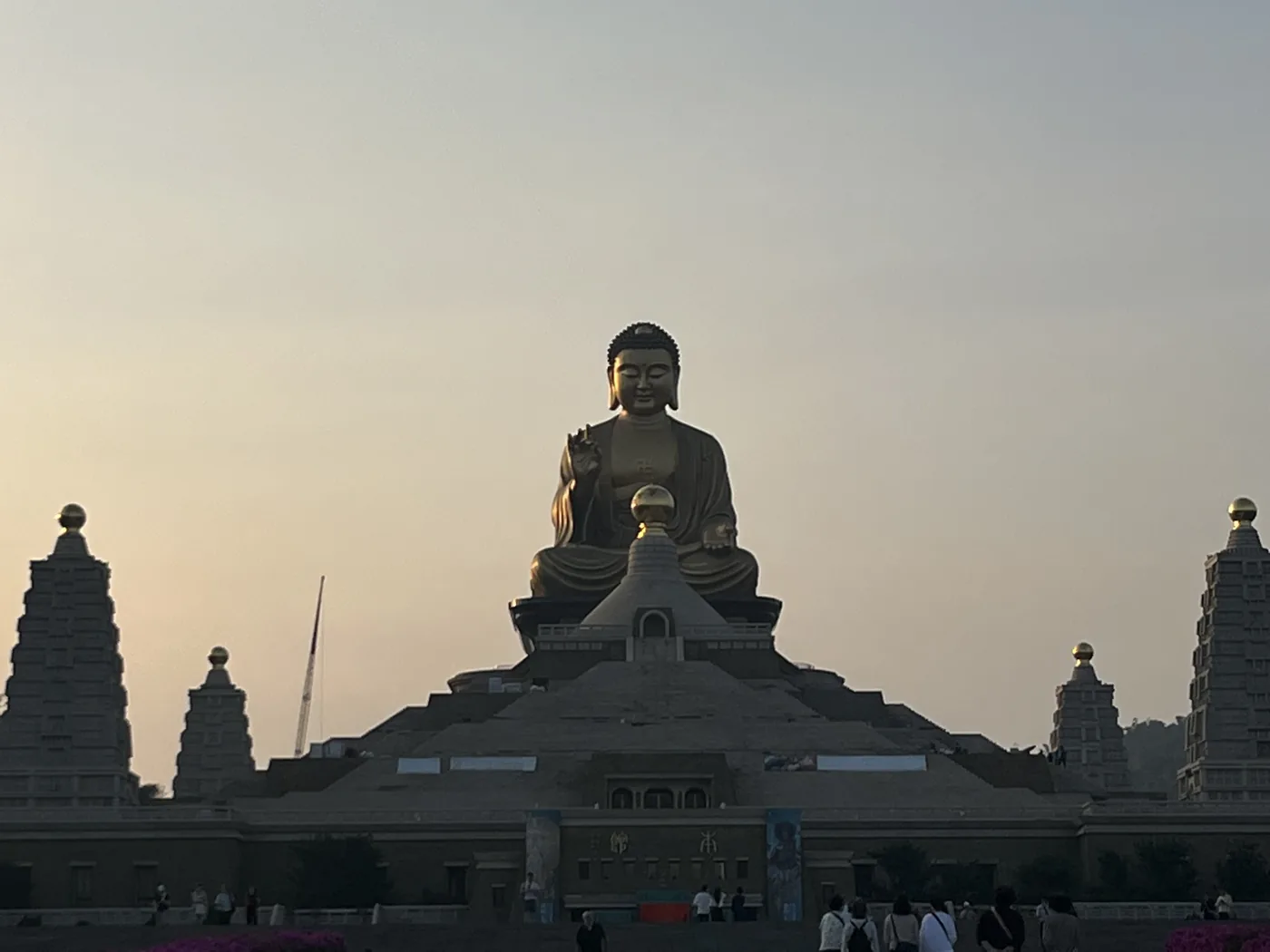Giant Buddha statue at sunset at Fo Guang Shan, Kaohsiung, Taiwan