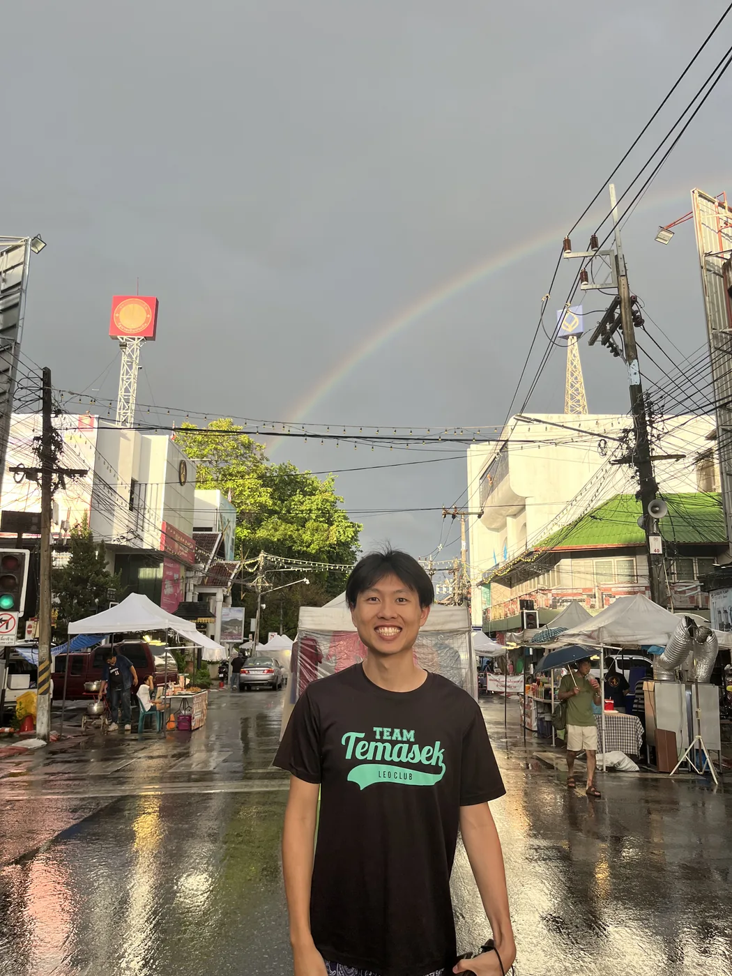 Rainbow over Chiang Rai night market