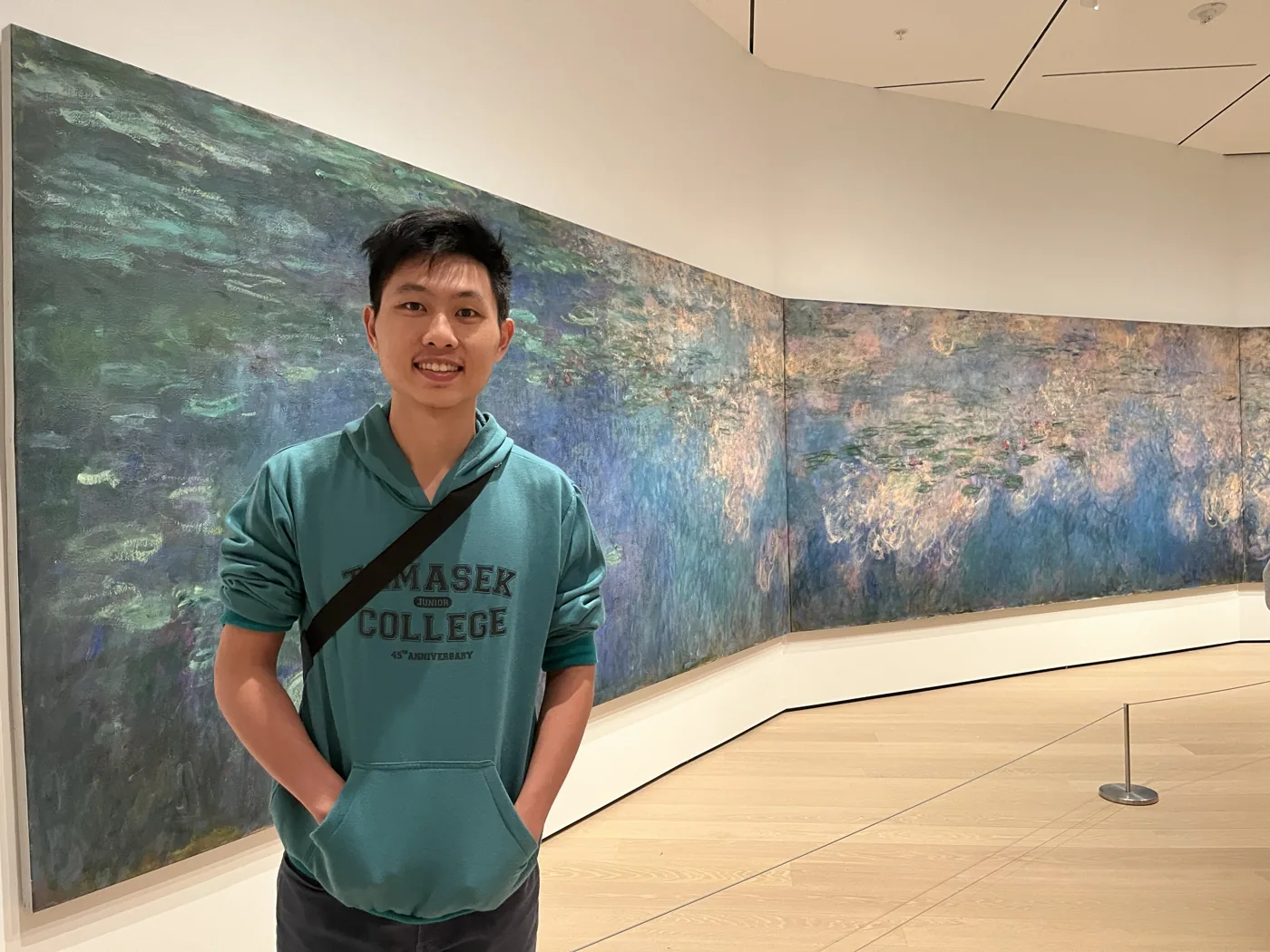 Standing in front of Monet's Water Lilies at MoMA, New York