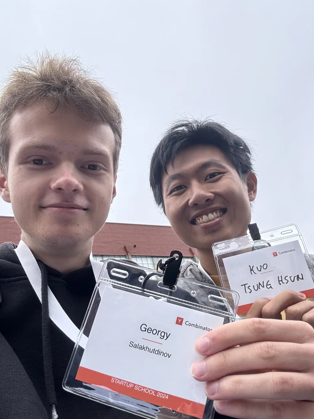 Y Combinator Startup School 2024 badge selfie