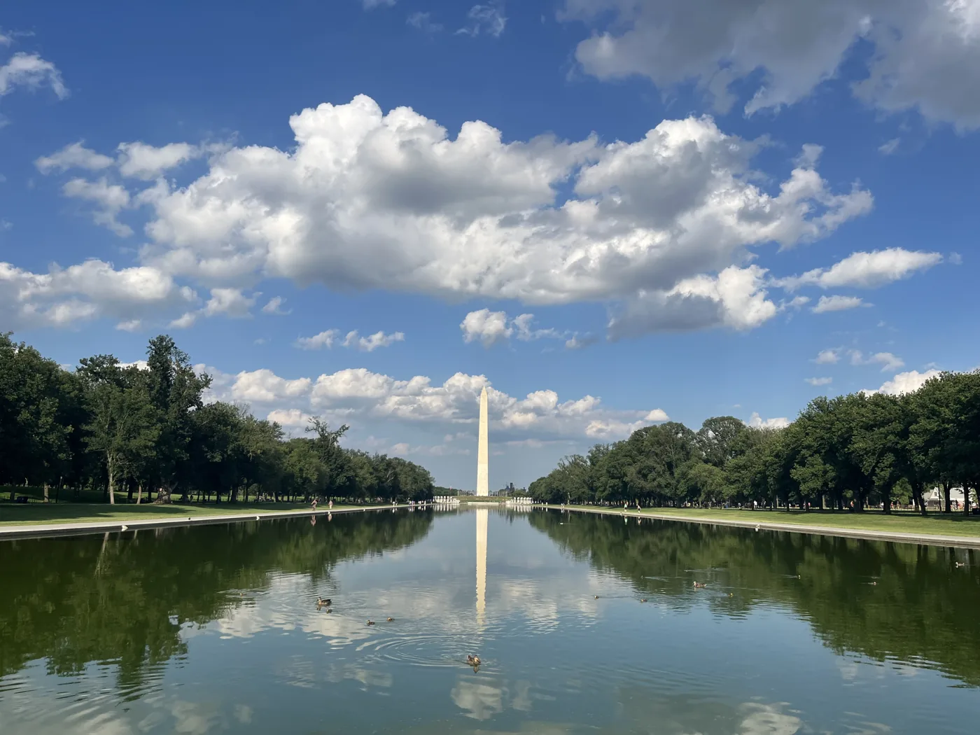Washington Monument reflected in the Lincoln Memorial Reflecting Pool