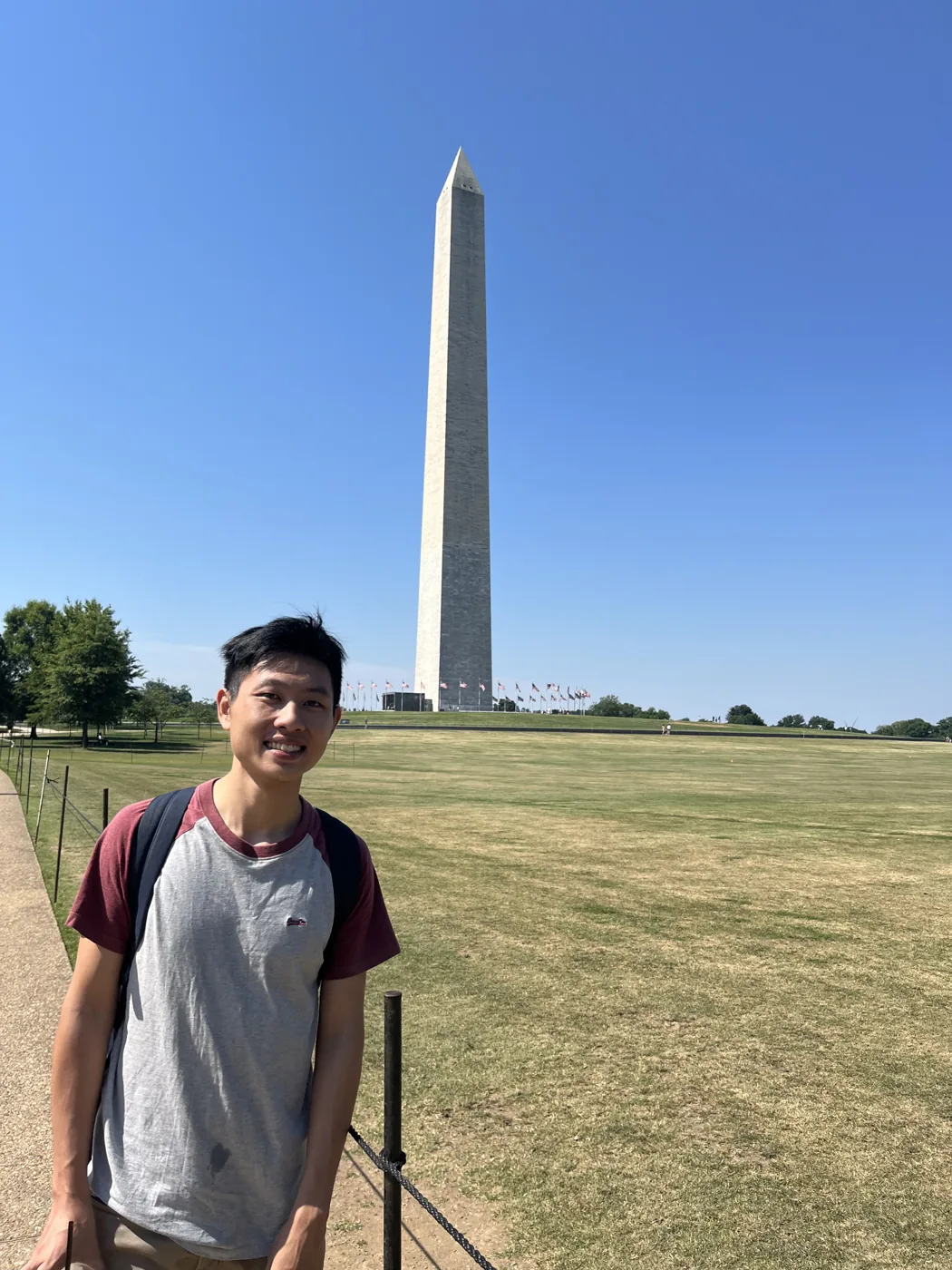 Standing in front of Washington Monument